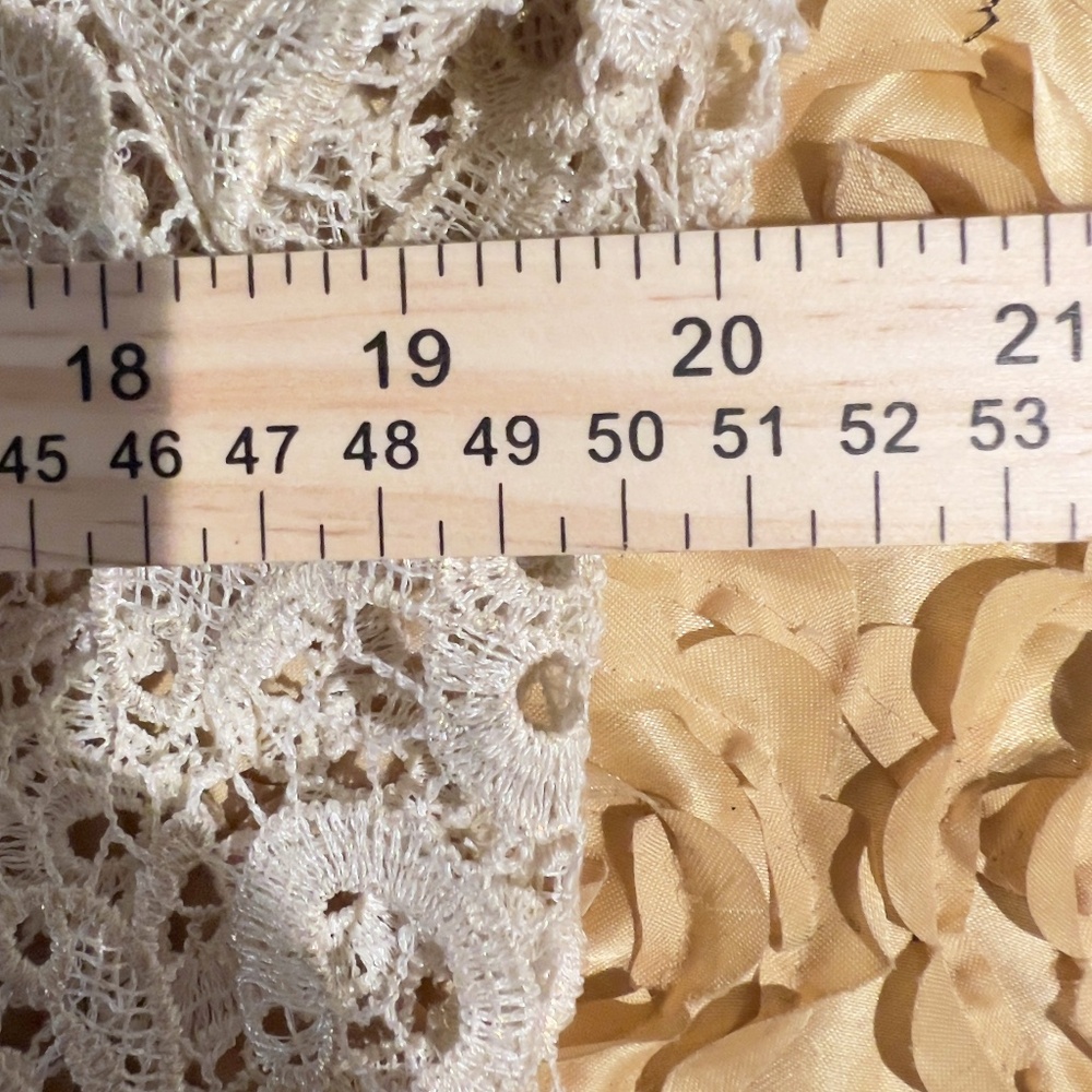 A372 Ark & Co Cream Cottagecore Lace Blouse Boho Chic Gently Used L - Picture 5 of 6